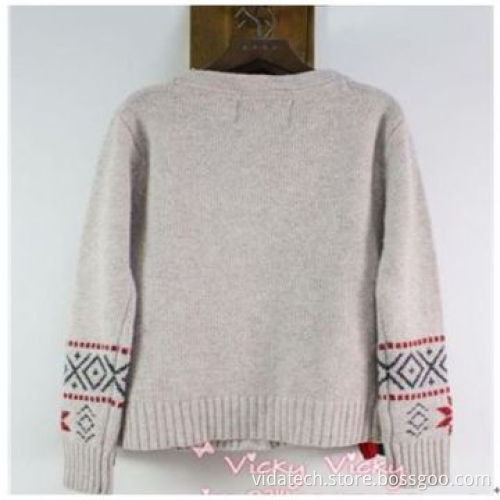 Women's cotton sweater with deer pattern, available in various sizes, styles, colors and fabric